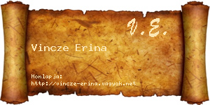 Vincze Erina névjegykártya