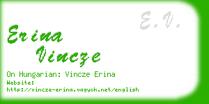 erina vincze business card